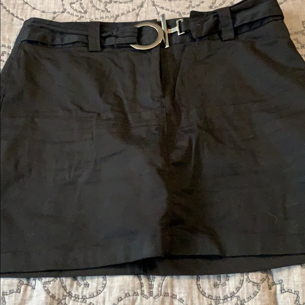 Black shirt with shorts underneath
